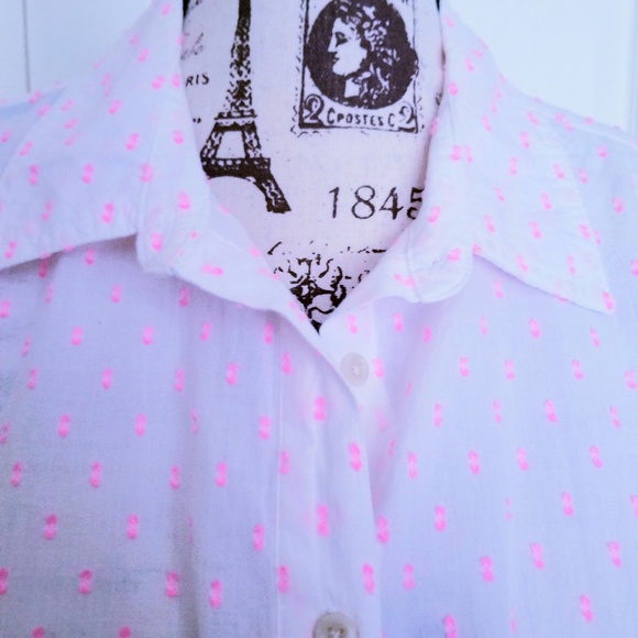 2 for $10 Merona White & Pink Button Down Shirt - Picture 3 of 5
